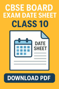 CBSE Board Exam Date Sheet Class 10