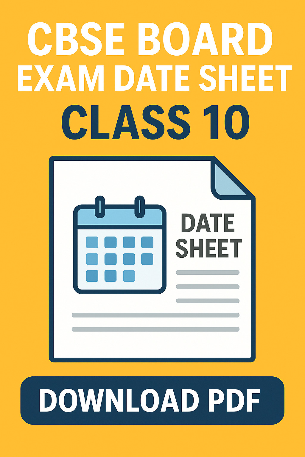 CBSE Board Exam Date Sheet Class 10