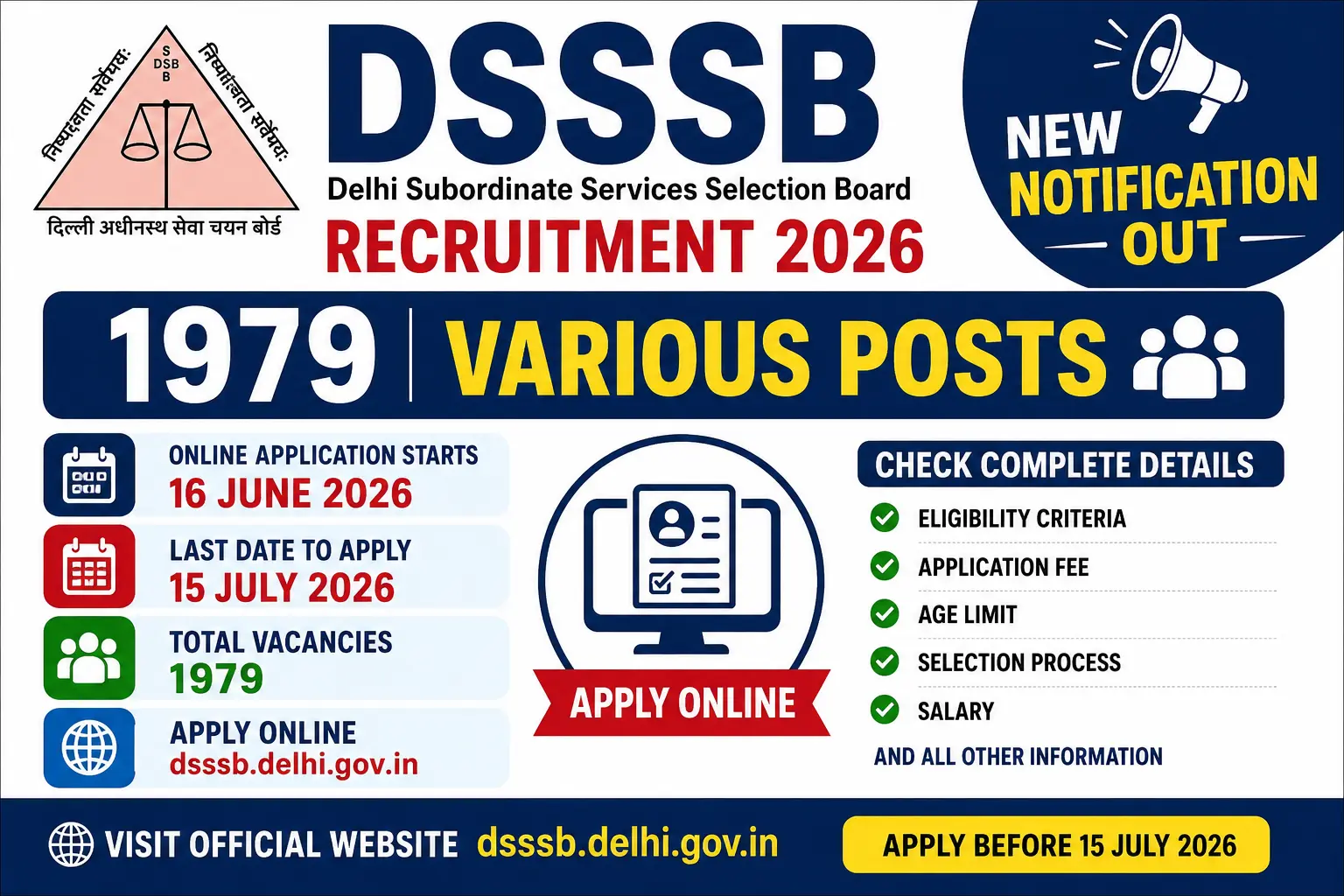 DSSSB Recruitment 2026